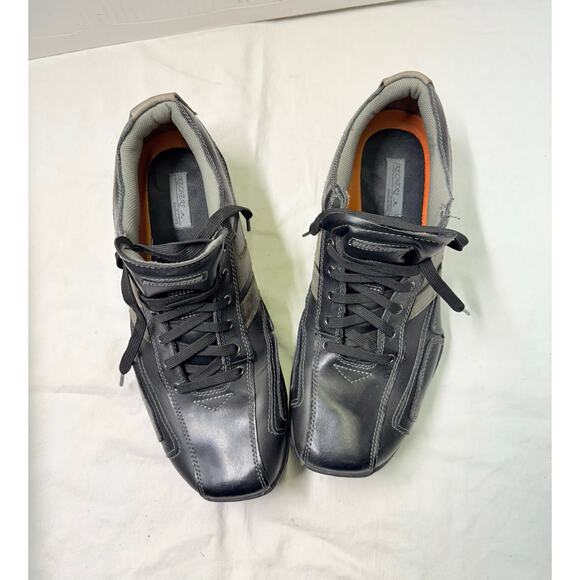 SKECHERS  LEATHER CASUAL SNEAKERS Mens size 12 color black SN 62861 - Picture 5 of 13
